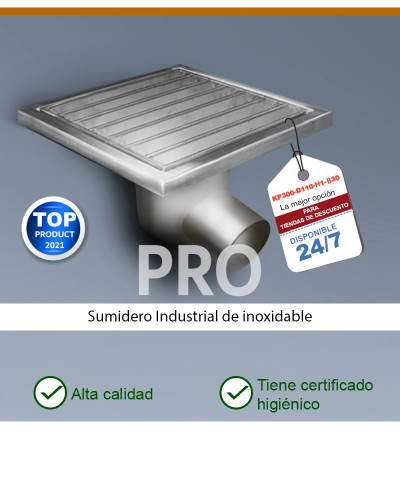 PRO KP300-D110-H1 Desagüe de suelo horizontal