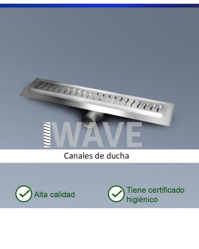 CLASSIC-ZK-SM50-WAVE Canal de baño de acero inoxidable