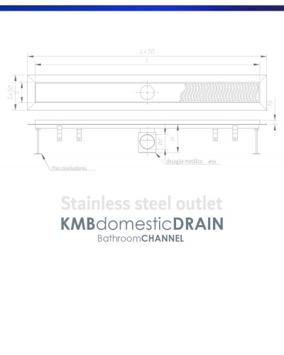 CLASSIC-ZK-SM50-CARO Canal de baño de acero inoxidable