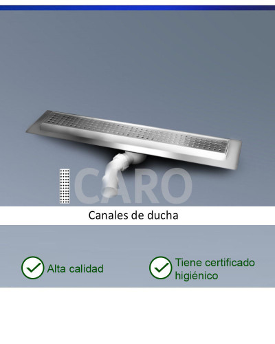 CLASSIC-ZK-SP50-CARO Canal de baño de acero inoxidable CON DESAGÜE DE PLÁSTICO