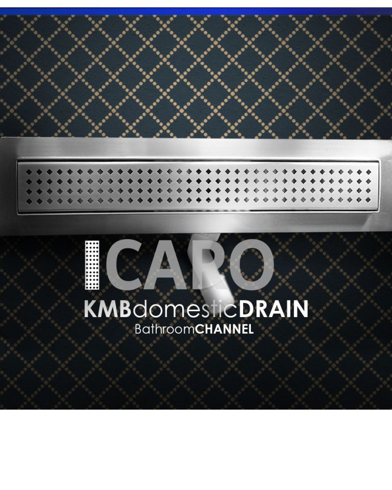 CLASSIC-ZK-SP50-CARO Canal de baño de acero inoxidable CON DESAGÜE DE PLÁSTICO