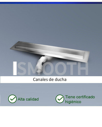 CLASSIC-ZK-SP50-SMOOTH Canal de baño de acero inoxidable CON DESAGÜE DE PLÁSTICO