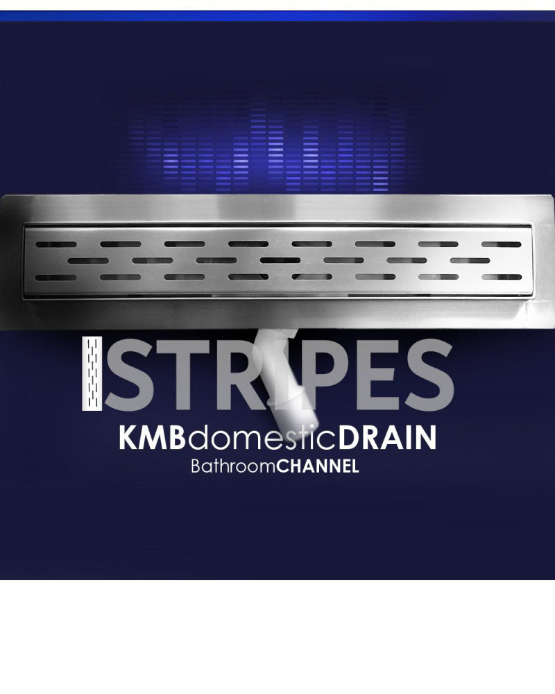 CLASSIC-ZK-SP50-STRIPES Canal de baño de acero inoxidable CON DESAGÜE DE PLÁSTICO