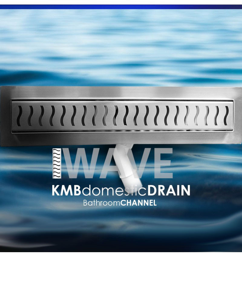 CLASSIC-ZK-SP50-WAVE Canal de baño de acero inoxidable CON DESAGÜE DE PLÁSTICO