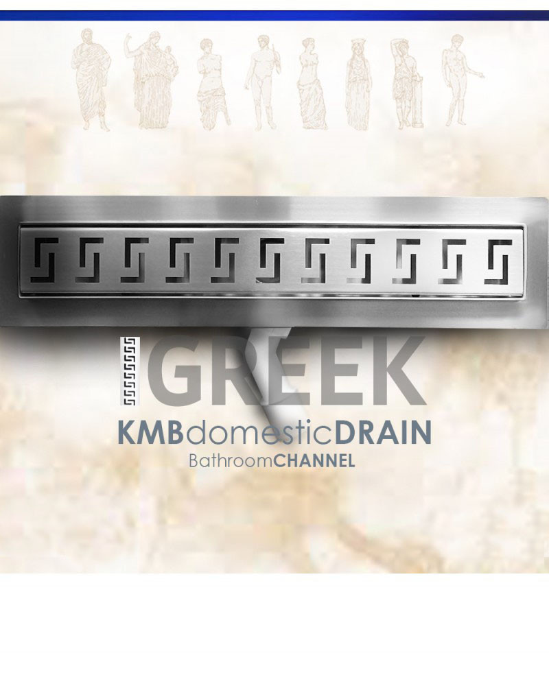 CLASSIC-ZK-SP50-GREEK Canal de baño de acero inoxidable CON DESAGÜE DE PLÁSTICO