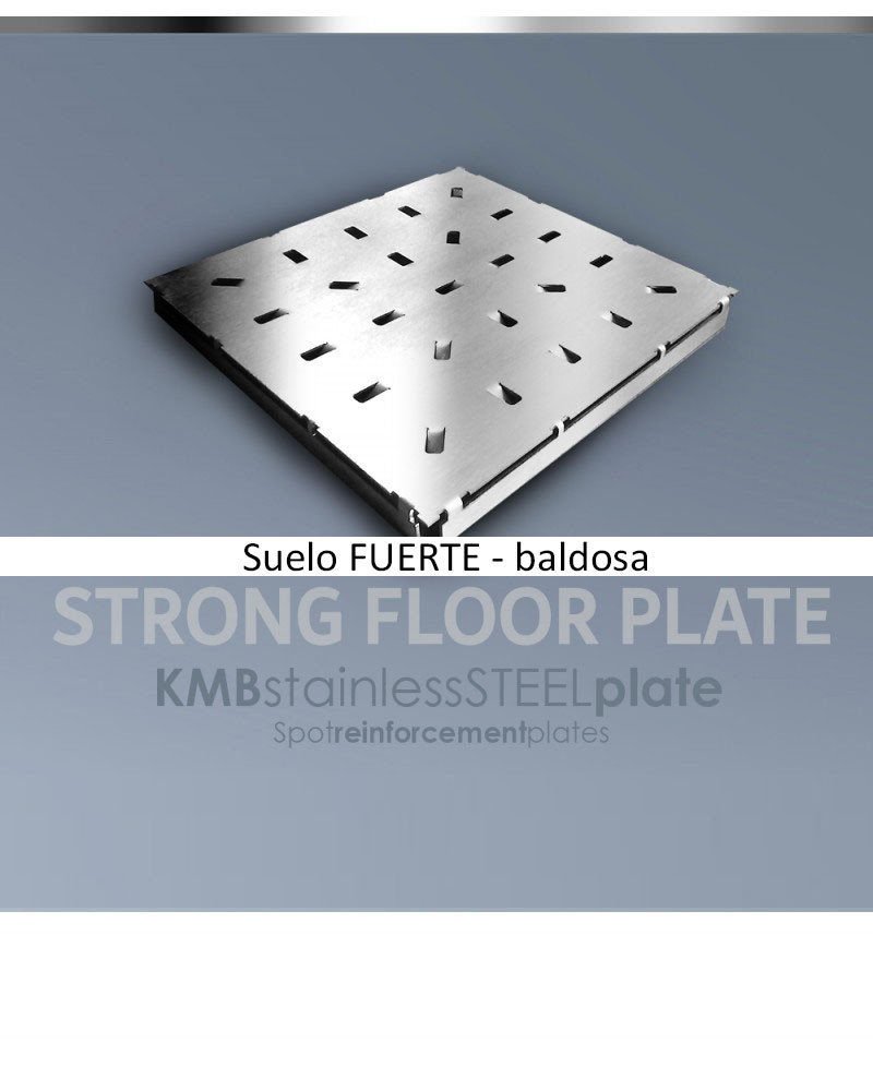 Suelo FUERTE  SF-300x300-2mm - Baldosa de acero inoxidable