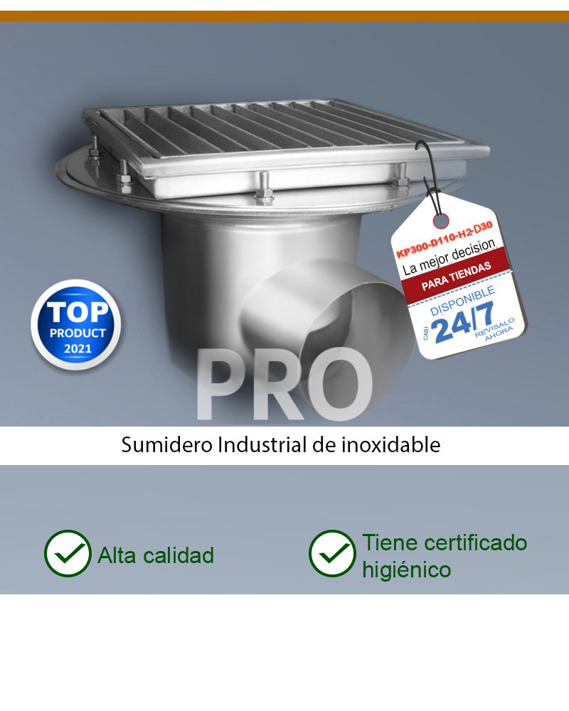 PRO KP300-D110-H2 Desagüe de suelo horizontal
